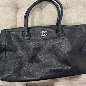 Black leather bag